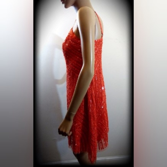 NWT Free People Coral Sequin Mesh Asymmetric Dress - Picture 6 of 10